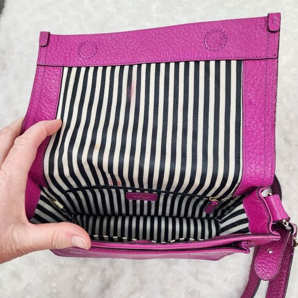 Kate Spade New York Leather Crossbody Bag Pink Fushsia - Picture 6 of 11